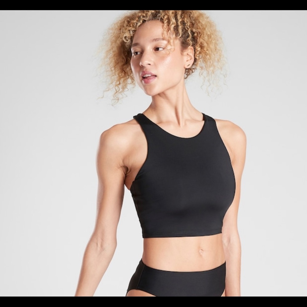 🆕NWT Athleta Conscious Crop Bikini Top. D-DD. Large. Black